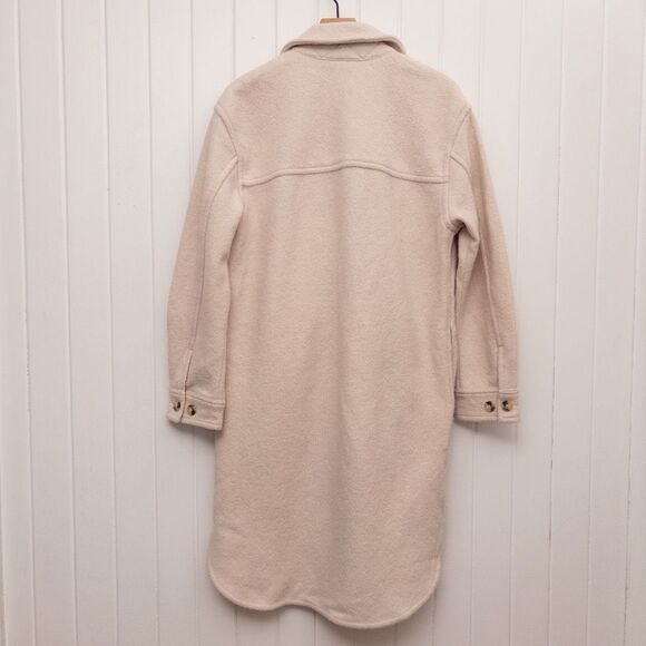 Aritzia Wilfred Free The Ganna Long Shirt Jacket Heather Bone Size Medium - Picture 5 of 8
